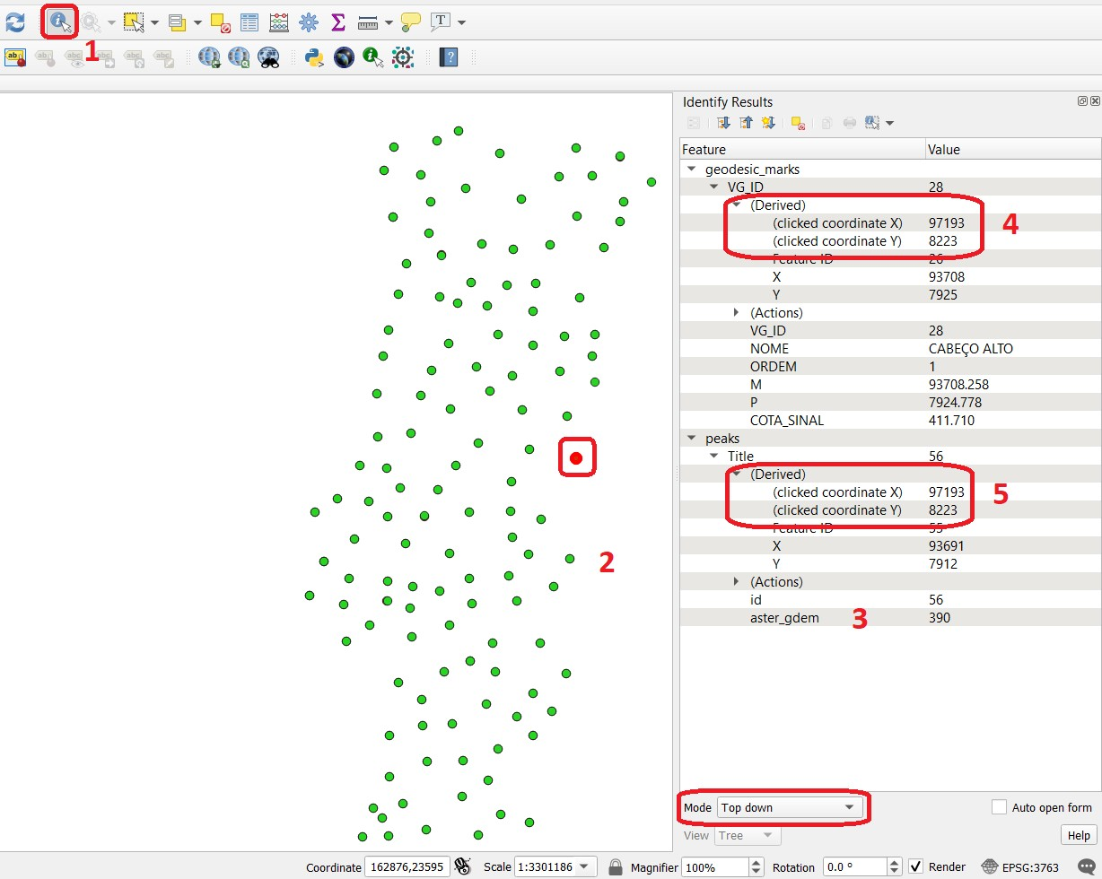 find coordinate in identity tool
